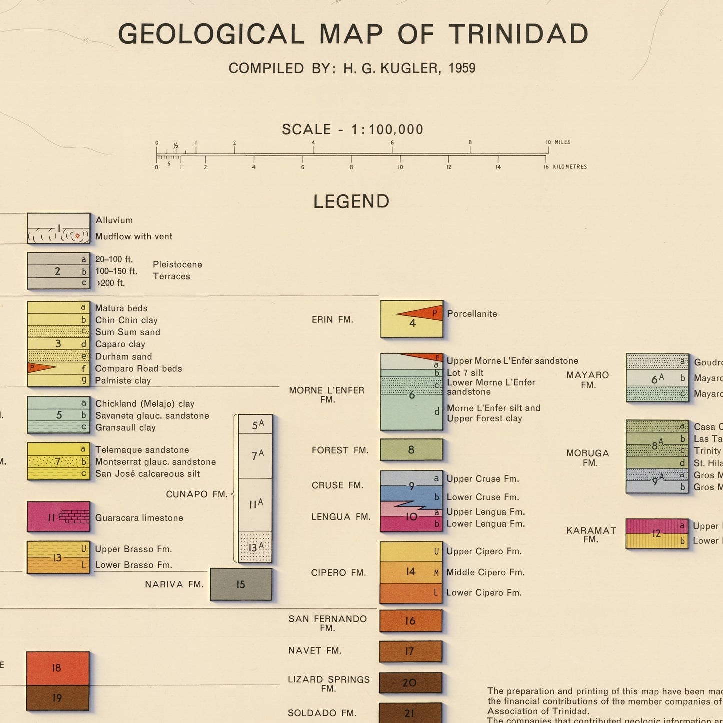 Trinidad 1959 Shaded Relief Map