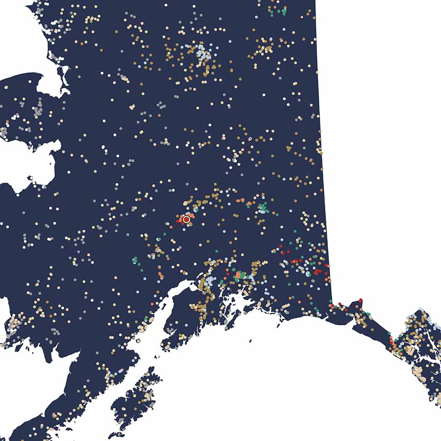 Mountain Summit Map of America