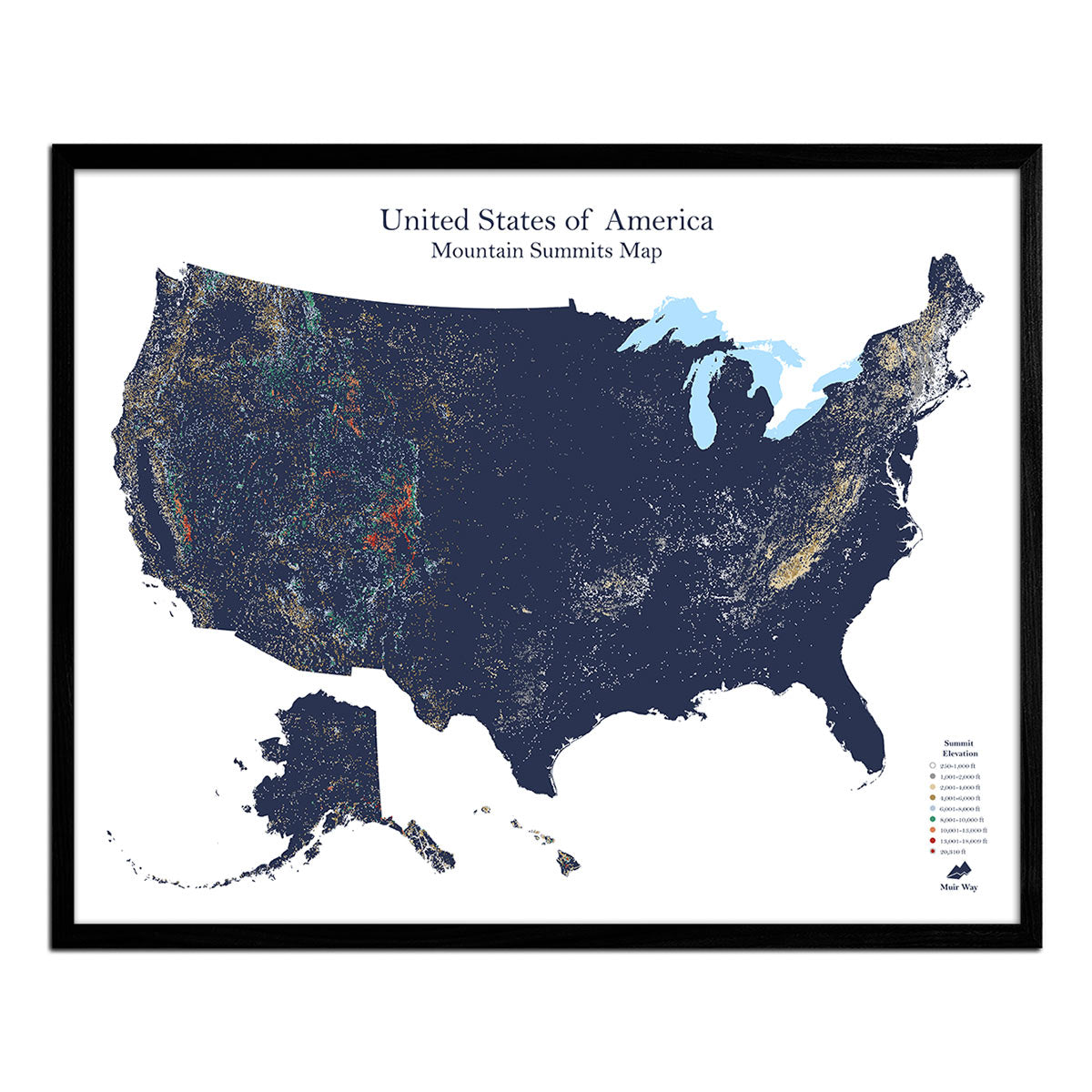 USA Mountains Map