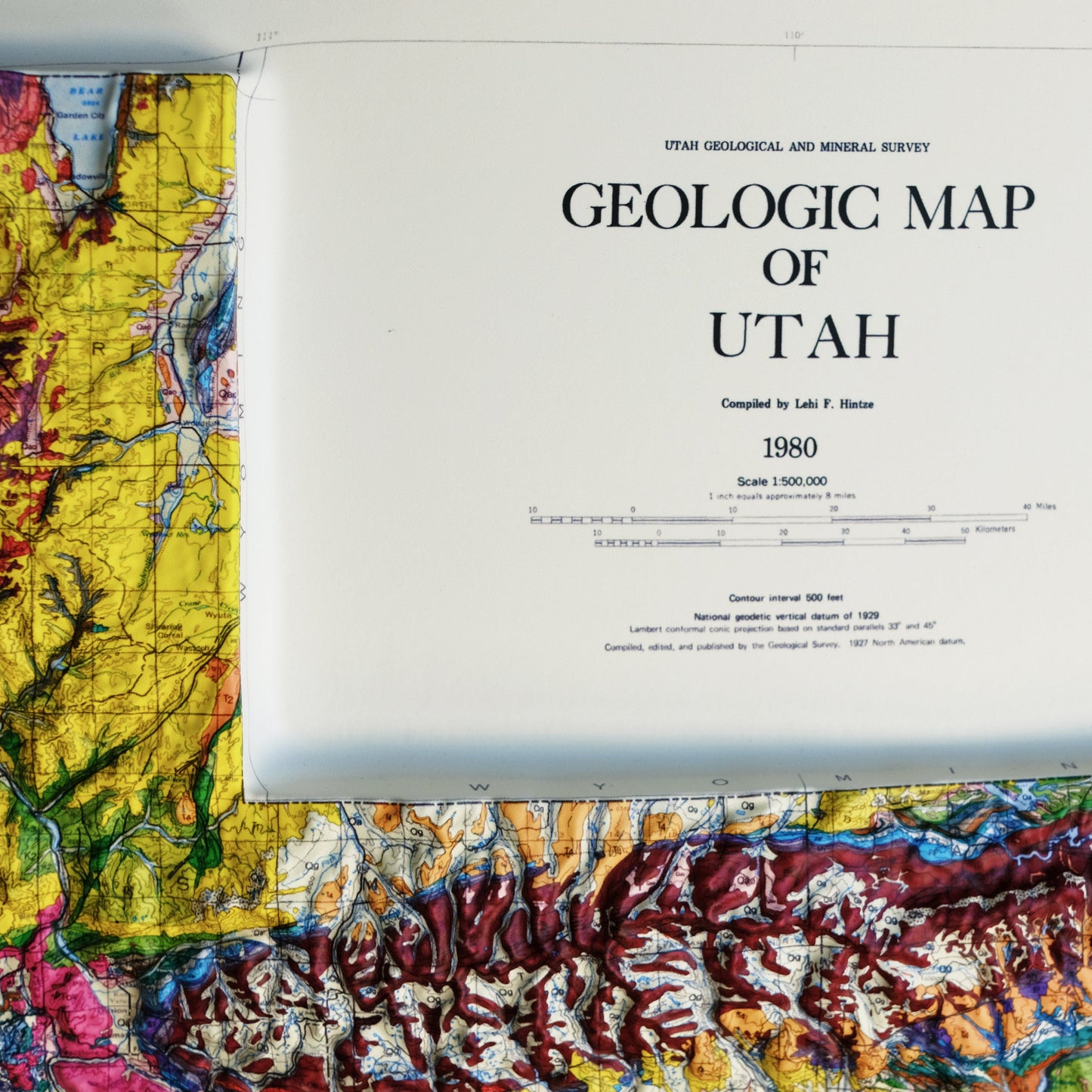 Utah 1980 3D Raised Relief Map