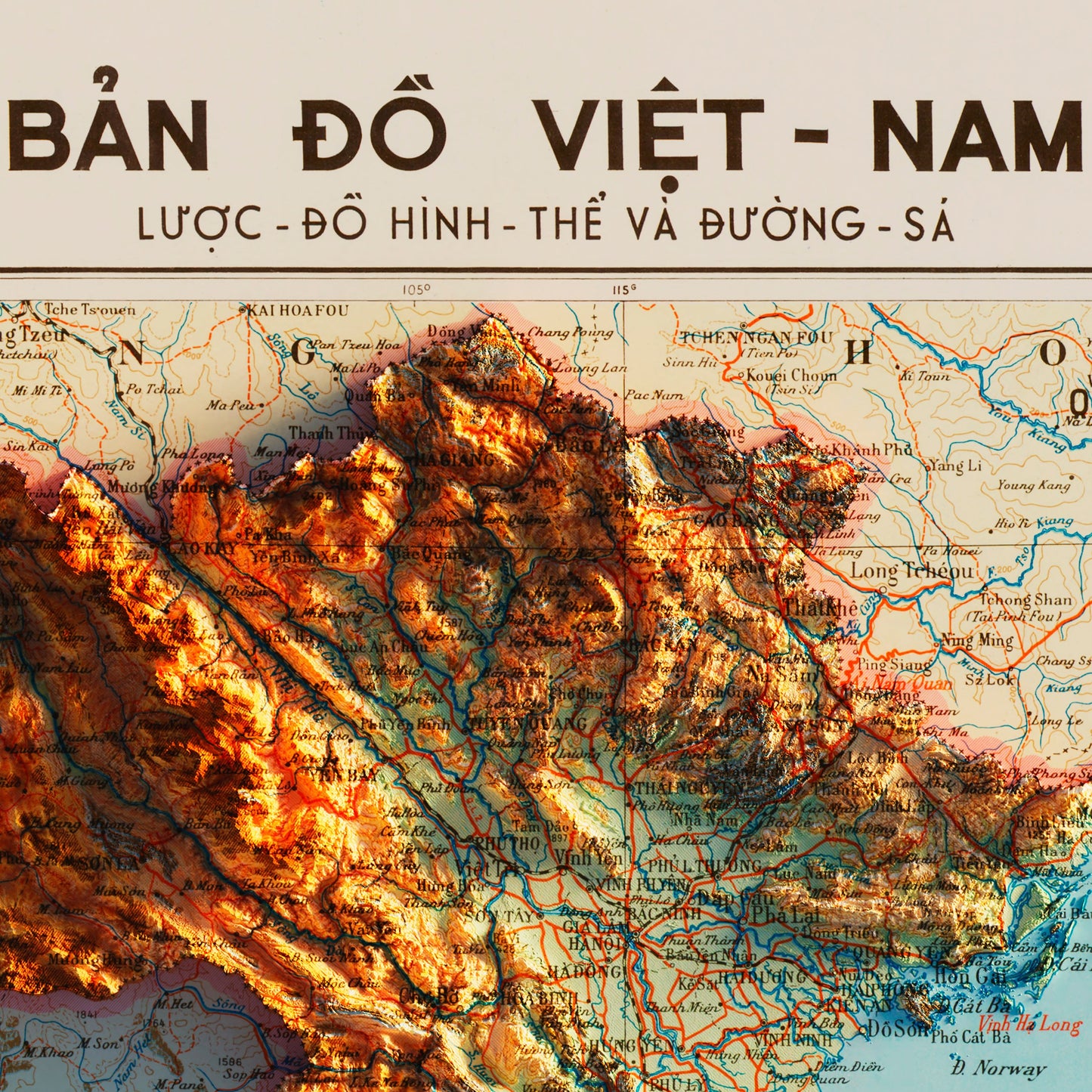 Vietnam 1966 Shaded Relief Map